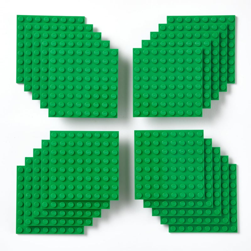 Strictly Briks Classic Building Brick Baseplates, Green, 20 Pieces, 8x8 Studs, Creative Play Set for Ages 3 and Up, 100% Compatible with All Major Brick Brands - Image 1